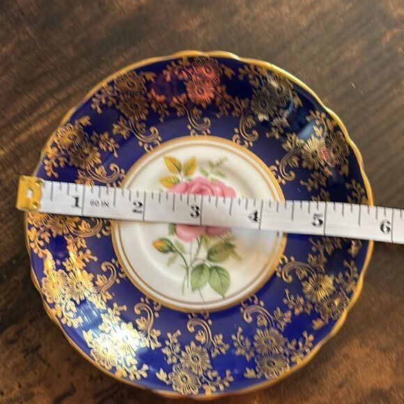 Rare  Vintage Paragon Cup and Saucer Cobalt Blue with Gold Trim - Picture 10 of 11